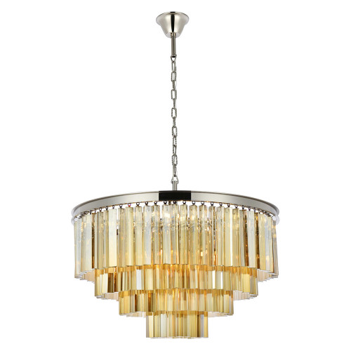 Elegant Urban Classic Sydney Collection Pendant Lamp - Polished Nickel/Gold, L 32" (1201D32PN-GT-RC)
