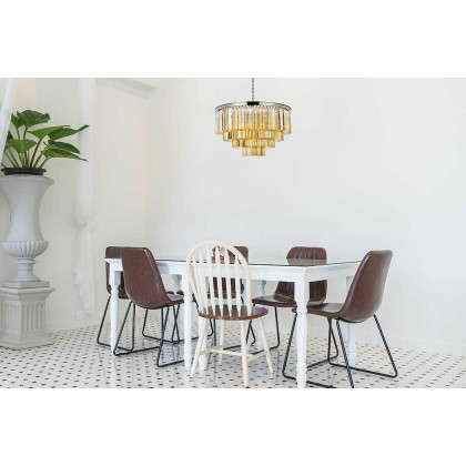 Elegant Urban Classic Sydney Collection Pendant Lamp - Polished Nickel/Gold, L 32" (1201D32PN-GT-RC)