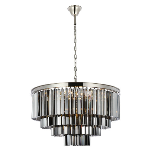 Elegant Urban Classic Sydney Collection Pendant Lamp - Polished Nickel/Silver, L 32" (1201D32PN-SS-RC)