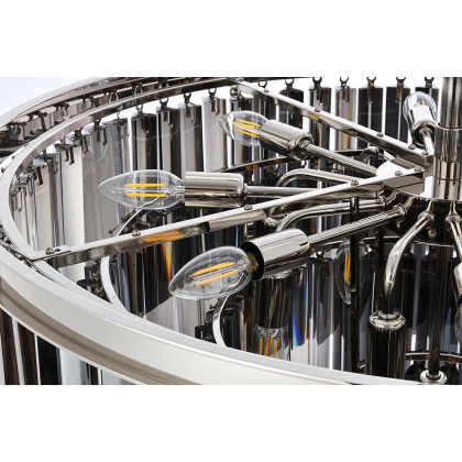 Elegant Urban Classic Sydney Collection Pendant Lamp - Polished Nickel/Silver, L 32" (1201D32PN-SS-RC)