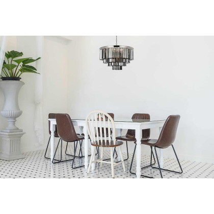 Elegant Urban Classic Sydney Collection Pendant Lamp - Polished Nickel/Silver, L 32" (1201D32PN-SS-RC)