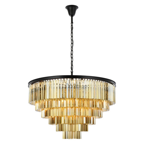 Elegant Urban Classic Sydney Collection Pendant Lamp - Matte Black/Gold, L 44" (1201D44MB-GT-RC)