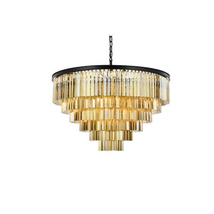 Elegant Urban Classic Sydney Collection Pendant Lamp - Matte Black/Gold, L 44" (1201D44MB-GT-RC)