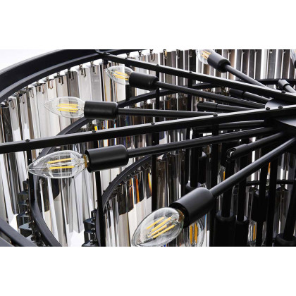 Elegant Urban Classic Sydney Collection Pendant Lamp - Matte Black/Silver, L 44" (1201D44MB-SS-RC)