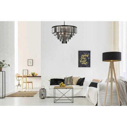 Elegant Urban Classic Sydney Collection Pendant Lamp - Matte Black/Silver, L 44" (1201D44MB-SS-RC)