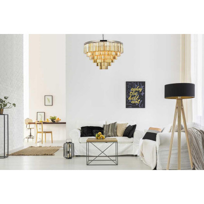 Elegant Urban Classic Sydney Collection Pendant Lamp - Polished Nickel/Gold, L 44" (1201D44PN-GT-RC)