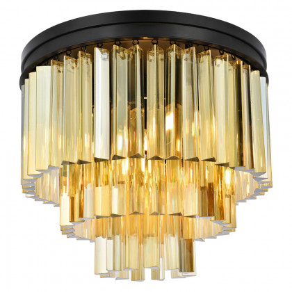 Elegant Sydney 9 Light Flush Mount - Matte Black/Gold, L 20" (1201F20MB-GT-RC)
