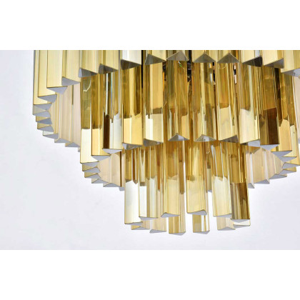 Elegant Sydney 9 Light Flush Mount - Matte Black/Gold, L 20" (1201F20MB-GT-RC)