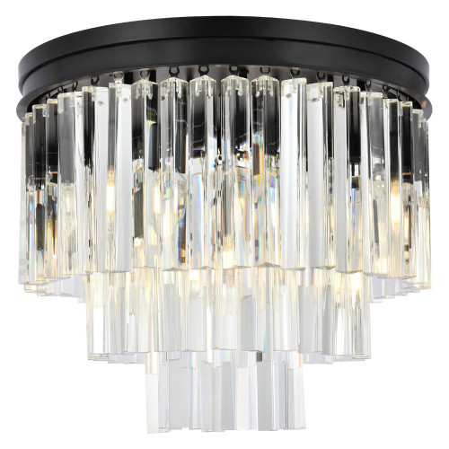 Elegant Sydney 9 Light Flush Mount - Matte Black, L 20" (1201F20MB-RC)
