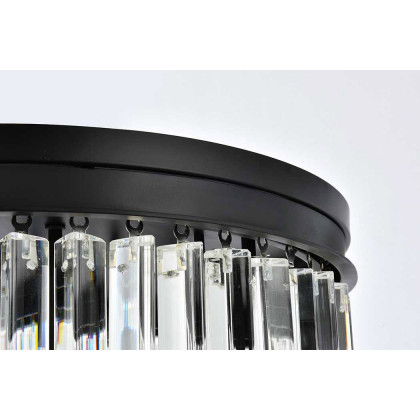 Elegant Sydney 9 Light Flush Mount - Matte Black, L 20" (1201F20MB-RC)