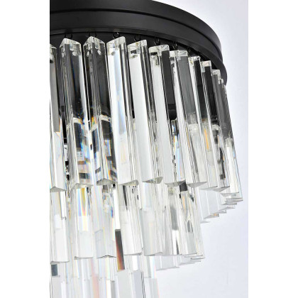 Elegant Sydney 9 Light Flush Mount - Matte Black, L 20" (1201F20MB-RC)