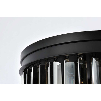 Elegant Sydney 9 Light Flush Mount - Matte Black/Silver, L 20" (1201F20MB-SS-RC)