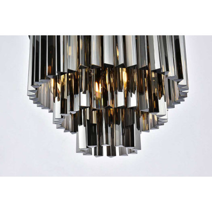 Elegant Sydney 9 Light Flush Mount - Matte Black/Silver, L 20" (1201F20MB-SS-RC)