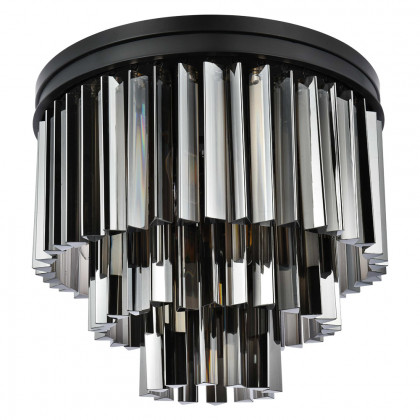 Elegant Sydney 9 Light Flush Mount - Matte Black/Silver, L 20" (1201F20MB-SS-RC)