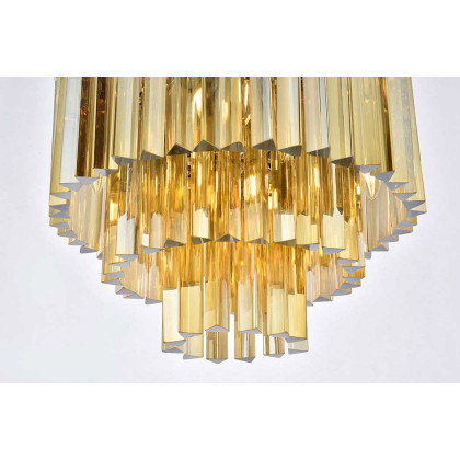 Elegant Sydney 9 Light Flush Mount - Polished Nickel/Gold, L 20" (1201F20PN-GT-RC)