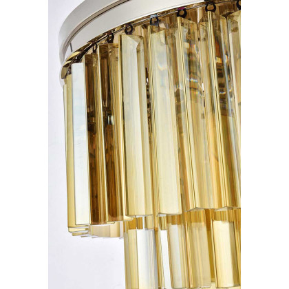 Elegant Sydney 9 Light Flush Mount - Polished Nickel/Gold, L 20" (1201F20PN-GT-RC)