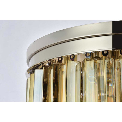 Elegant Sydney 9 Light Flush Mount - Polished Nickel/Gold, L 20" (1201F20PN-GT-RC)
