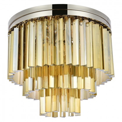 Elegant Sydney 9 Light Flush Mount - Polished Nickel/Gold, L 20" (1201F20PN-GT-RC)