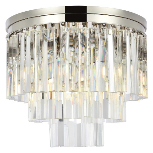 Elegant Sydney 9 Light Flush Mount - Polished Nickel, L 20" (1201F20PN-RC)