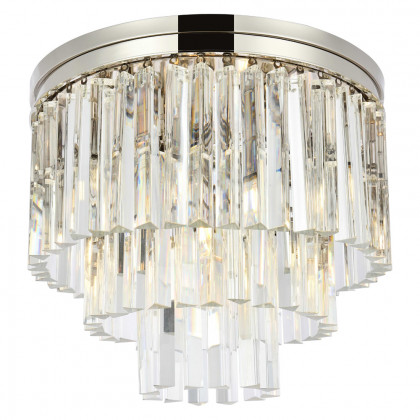 Elegant Sydney 9 Light Flush Mount - Polished Nickel, L 20" (1201F20PN-RC)