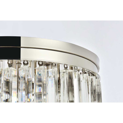 Elegant Sydney 9 Light Flush Mount - Polished Nickel, L 20" (1201F20PN-RC)