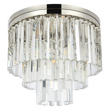 Elegant Sydney 9 Light Flush Mount - Polished Nickel, L 20" (1201F20PN-RC)