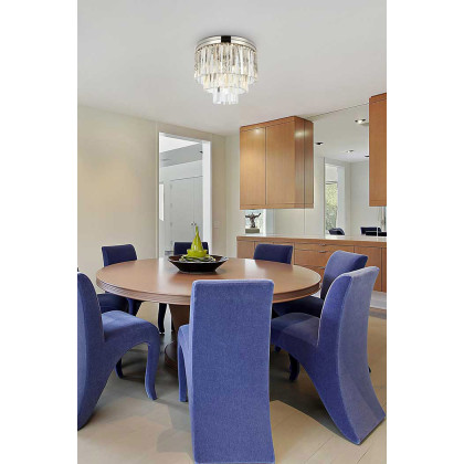 Elegant Sydney 9 Light Flush Mount - Polished Nickel, L 20" (1201F20PN-RC)