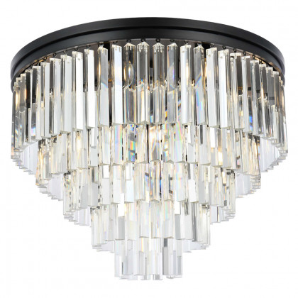 Elegant Sydney 9 Light Flush Mount - Matte Black, L 32" (1201F32MB-RC)