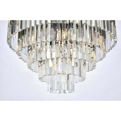 Elegant Sydney 9 Light Flush Mount - Matte Black, L 32" (1201F32MB-RC)