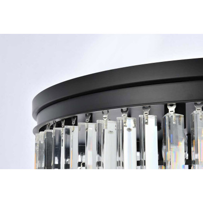 Elegant Sydney 9 Light Flush Mount - Matte Black, L 32" (1201F32MB-RC)