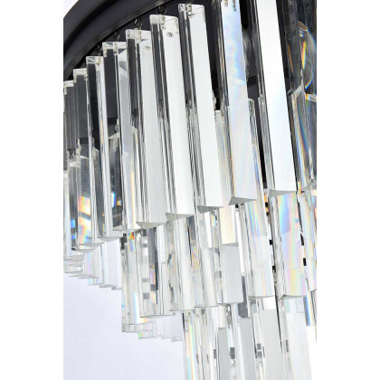 Elegant Sydney 9 Light Flush Mount - Matte Black, L 32" (1201F32MB-RC)