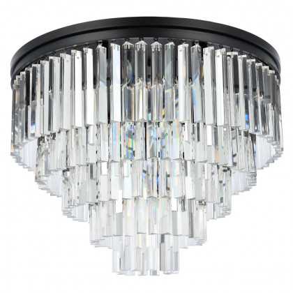Elegant Sydney 9 Light Flush Mount - Matte Black, L 32" (1201F32MB-RC)