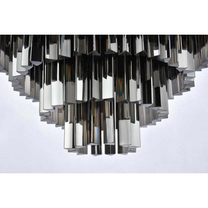 Elegant Sydney 9 Light Flush Mount - Matte Black/Silver, L 32" (1201F32MB-SS-RC)