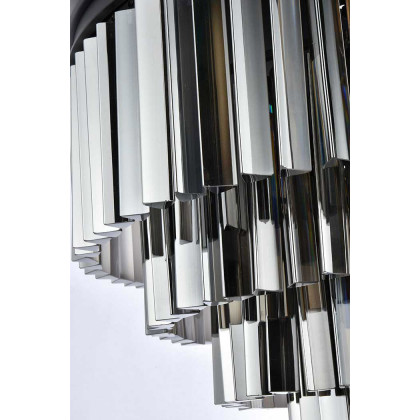 Elegant Sydney 9 Light Flush Mount - Matte Black/Silver, L 32" (1201F32MB-SS-RC)