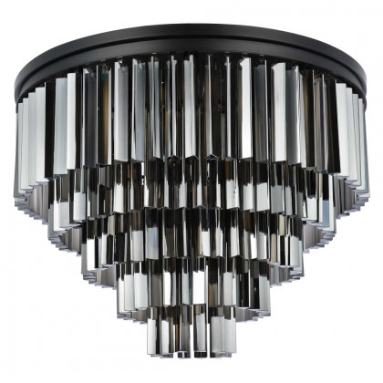 Elegant Sydney 9 Light Flush Mount - Matte Black/Silver, L 32" (1201F32MB-SS-RC)