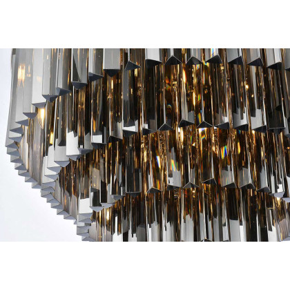 Elegant Sydney 9 Light Flush Mount - Polished Nickel/Silver, L 32" (1201F32PN-SS-RC)