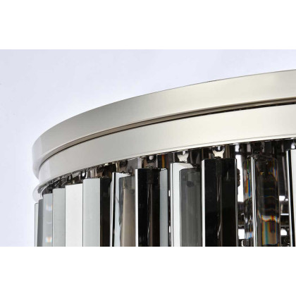 Elegant Sydney 9 Light Flush Mount - Polished Nickel/Silver, L 32" (1201F32PN-SS-RC)