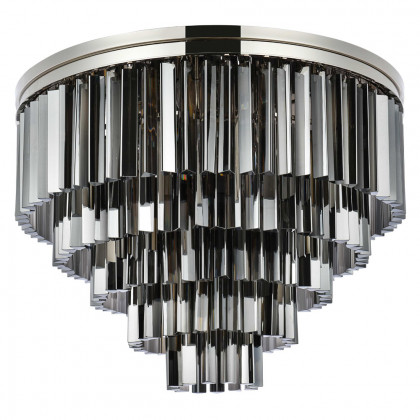 Elegant Sydney 9 Light Flush Mount - Polished Nickel/Silver, L 32" (1201F32PN-SS-RC)