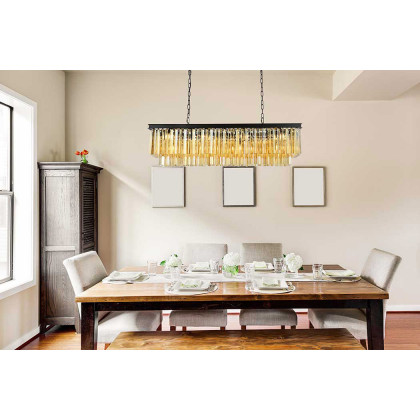 Elegant Sydney Pendant - Matte Black/Gold, L 50" (1202D50MB-GT-RC)