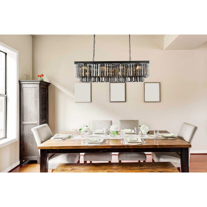 Elegant Sydney Pendant - Matte Black/Silver, L 50" (1202D50MB-SS-RC)