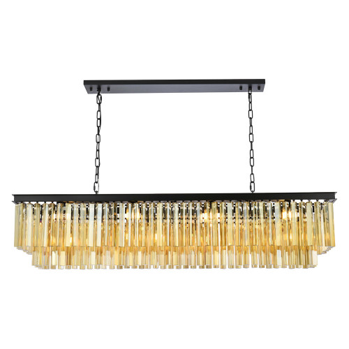 Elegant Sydney Pendant - Matte Black/Gold, L 14" (1202D60MB-GT-RC)