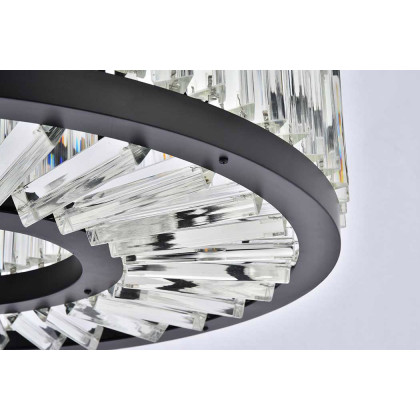 Elegant Prism 8 Light Round Chandelier - Matte Black, L 28" (1203D28MB-RC)