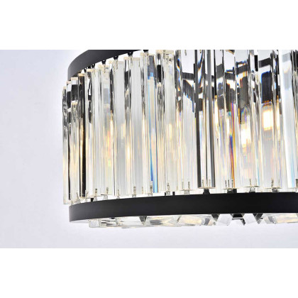 Elegant Prism 8 Light Round Chandelier - Matte Black, L 28" (1203D28MB-RC)