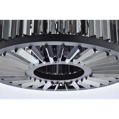 Elegant Prism 8 Light Round Chandelier - Matte Black/Silver, L 28" (1203D28MB-SS-RC)