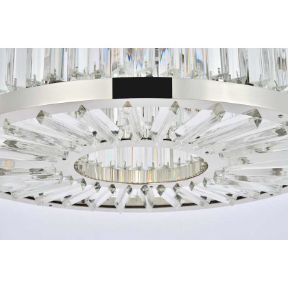 Elegant Prism 8 Light Round Chandelier - Polished Nickel, L 28" (1203D28PN-RC)