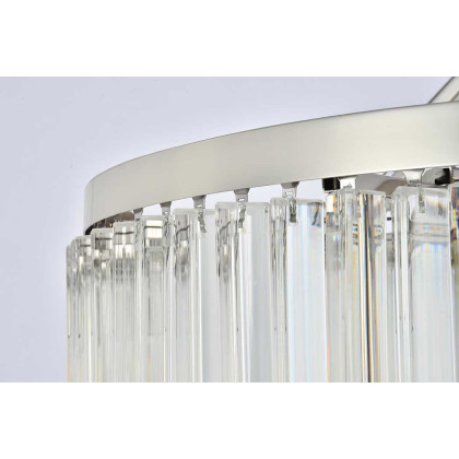 Elegant Prism 8 Light Round Chandelier - Polished Nickel, L 28" (1203D28PN-RC)