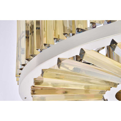 Elegant Prism 8 Light Round Chandelier - Polished Nickel/Gold, L 35.5" (1203D35PN-GT-RC)