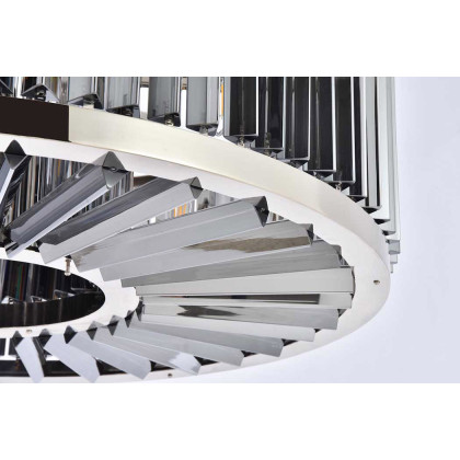 Elegant Prism 8 Light Round Chandelier - Polished Nickel/Silver, L 35.5" (1203D35PN-SS-RC)