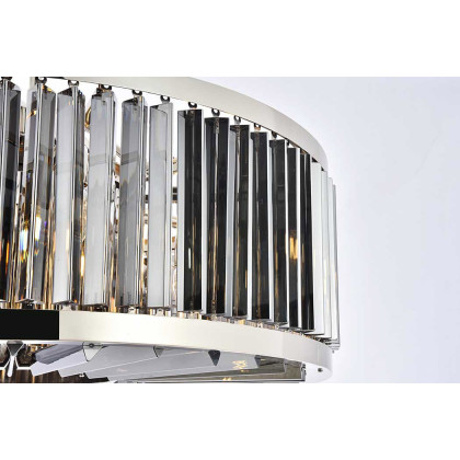 Elegant Prism 8 Light Round Chandelier - Polished Nickel/Silver, L 35.5" (1203D35PN-SS-RC)