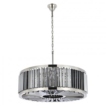 Elegant Prism 8 Light Round Chandelier - Polished Nickel/Silver, L 35.5" (1203D35PN-SS-RC)